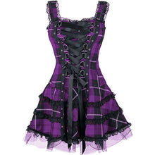 Carica l&#39;immagine nel visualizzatore di Gallery, Gothic Tartan Sleeveless Dress