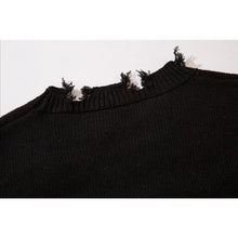 Load image into Gallery viewer, Deeptown Goth Punk Women&#39;s Ripped Knitted Oversized Sweater