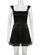 Carica l&#39;immagine nel visualizzatore di Gallery, Sweetown Sleeveless Black Goth Y2K Mini Dress