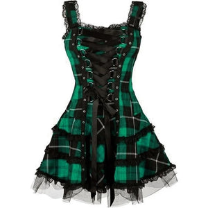 Gothic Tartan Sleeveless Dress