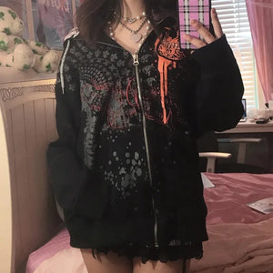 90s Vintage Grunge Mall Goth Hoodie