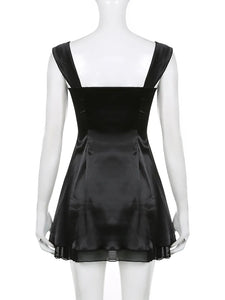 Sweetown Sleeveless Black Goth Y2K Mini Dress