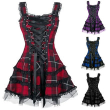 Carica l&#39;immagine nel visualizzatore di Gallery, Gothic Tartan Sleeveless Dress