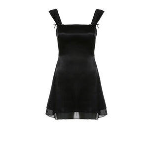 Sweetown Sleeveless Black Goth Y2K Mini Dress