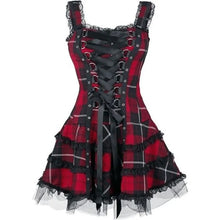 Carica l&#39;immagine nel visualizzatore di Gallery, Gothic Tartan Sleeveless Dress