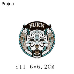 Prajna Heat Transfer Vinyl Badge Rock Band Lion Patch Thermal Iron On Transfers For Clothes Sticker Plastisol Stripes Fashion