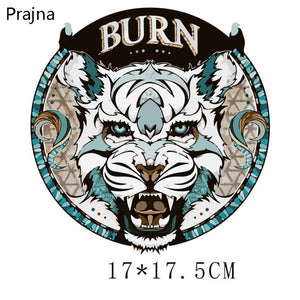 Prajna Heat Transfer Vinyl Badge Rock Band Lion Patch Thermal Iron On Transfers For Clothes Sticker Plastisol Stripes Fashion