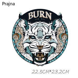 Prajna Heat Transfer Vinyl Badge Rock Band Lion Patch Thermal Iron On Transfers For Clothes Sticker Plastisol Stripes Fashion