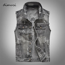 Load image into Gallery viewer, DIMUSI Vintage Design Mens Denim Sleeveless Jacket