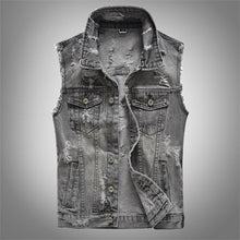 Load image into Gallery viewer, DIMUSI Vintage Design Mens Denim Sleeveless Jacket