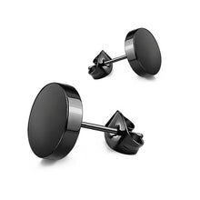 Carica l&#39;immagine nel visualizzatore di Gallery, 1 pair Punk Black Multiple Styles Stainless/Titanium Steel Stud Earrings For Men and Women Gothic Street Pop Hip Hop Ear Jewelry