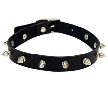 Load image into Gallery viewer, Punk Rock Gothic PU Leather Heart Round Spike Rivet Studded Choker