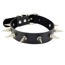 Load image into Gallery viewer, Punk Rock Gothic PU Leather Heart Round Spike Rivet Studded Choker