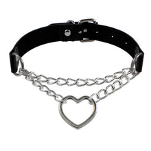 Load image into Gallery viewer, Punk Rock Gothic PU Leather Heart Round Spike Rivet Studded Choker