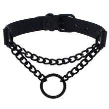 Load image into Gallery viewer, Punk Rock Gothic PU Leather Heart Round Spike Rivet Studded Choker