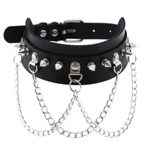 Load image into Gallery viewer, Faux Leather Choker With Spikes