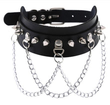 Load image into Gallery viewer, Faux Leather Choker With Spikes