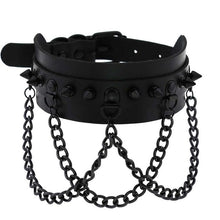 Load image into Gallery viewer, Faux Leather Choker With Spikes