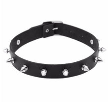 Load image into Gallery viewer, Faux Leather Choker With Spikes