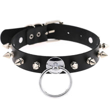 Load image into Gallery viewer, Faux Leather Choker With Spikes