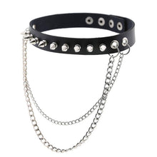 Load image into Gallery viewer, Faux Leather Choker With Spikes