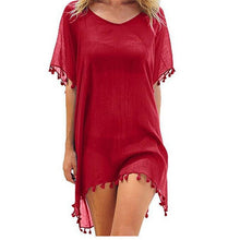 Load image into Gallery viewer, Chiffon Tassels Beach Wear Swimsuit Cover Up