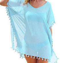 Load image into Gallery viewer, Chiffon Tassels Beach Wear Swimsuit Cover Up