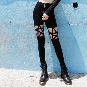 Rosetic Lace Up Casual Gothic Pants