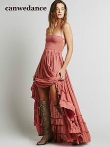 Bohemian Beach Holiday Long Backless Dress