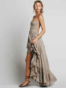 Bohemian Beach Holiday Long Backless Dress