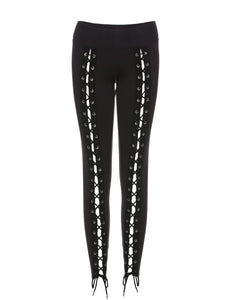 Rosetic Lace Up Casual Gothic Pants