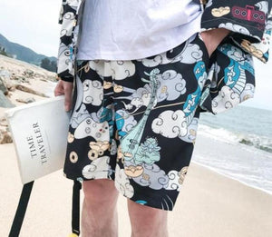 Yukata Men 2019 Summer Boho Kimono Beach Suit Haori