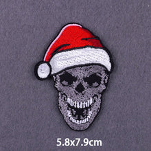 Load image into Gallery viewer, Red Heart Punk Skull Embroidered Patches For Clothing Thermoadhesive Patches Hippie Rock Iron On Patches On Clothes Skeleton DIY