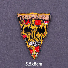 Load image into Gallery viewer, Red Heart Punk Skull Embroidered Patches For Clothing Thermoadhesive Patches Hippie Rock Iron On Patches On Clothes Skeleton DIY