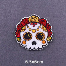 Load image into Gallery viewer, Red Heart Punk Skull Embroidered Patches For Clothing Thermoadhesive Patches Hippie Rock Iron On Patches On Clothes Skeleton DIY