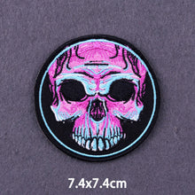 Load image into Gallery viewer, Red Heart Punk Skull Embroidered Patches For Clothing Thermoadhesive Patches Hippie Rock Iron On Patches On Clothes Skeleton DIY