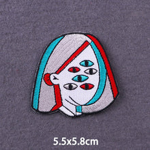 Load image into Gallery viewer, Red Heart Punk Skull Embroidered Patches For Clothing Thermoadhesive Patches Hippie Rock Iron On Patches On Clothes Skeleton DIY