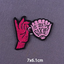 Load image into Gallery viewer, Red Heart Punk Skull Embroidered Patches For Clothing Thermoadhesive Patches Hippie Rock Iron On Patches On Clothes Skeleton DIY