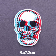 Load image into Gallery viewer, Red Heart Punk Skull Embroidered Patches For Clothing Thermoadhesive Patches Hippie Rock Iron On Patches On Clothes Skeleton DIY