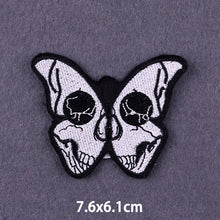 Load image into Gallery viewer, Red Heart Punk Skull Embroidered Patches For Clothing Thermoadhesive Patches Hippie Rock Iron On Patches On Clothes Skeleton DIY