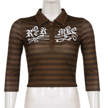 Carica l&#39;immagine nel visualizzatore di Gallery, Goth Print Button Up V Neck Half Sleeve Sweat Shirts