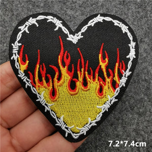 Punk Embroidered Iron on Patchs for Clothing