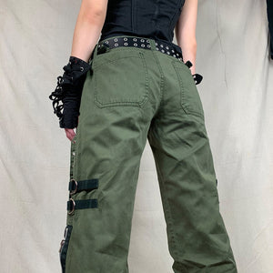 Gothic/Emo/Alt Low Waist Baggy Cyber Cargo Pants