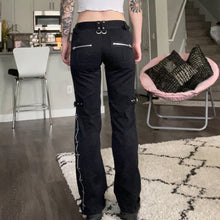 Carica l&#39;immagine nel visualizzatore di Gallery, Gothic/Emo/Alt Low Waist Baggy Cyber Cargo Pants