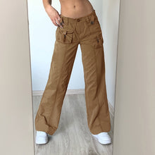 Carica l&#39;immagine nel visualizzatore di Gallery, Gothic/Emo/Alt Low Waist Baggy Cyber Cargo Pants