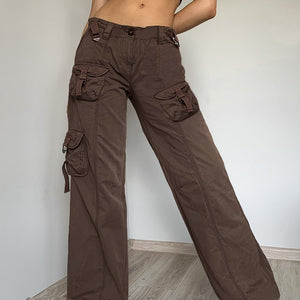 Gothic/Emo/Alt Low Waist Baggy Cyber Cargo Pants