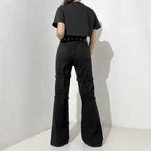 Carica l&#39;immagine nel visualizzatore di Gallery, Gothic/Emo/Alt Low Waist Baggy Cyber Cargo Pants