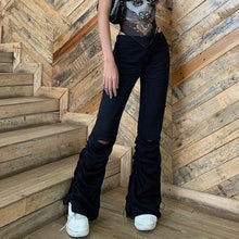 Carica l&#39;immagine nel visualizzatore di Gallery, Gothic/Emo/Alt Low Waist Baggy Cyber Cargo Pants