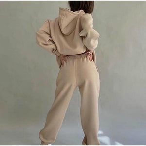 Casual Solid Tracksuit Two Piece Sets