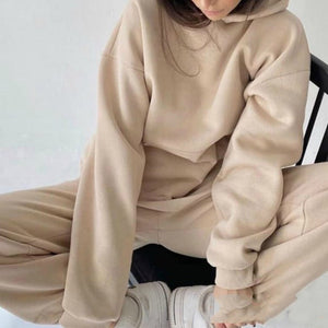 Casual Solid Tracksuit Two Piece Sets